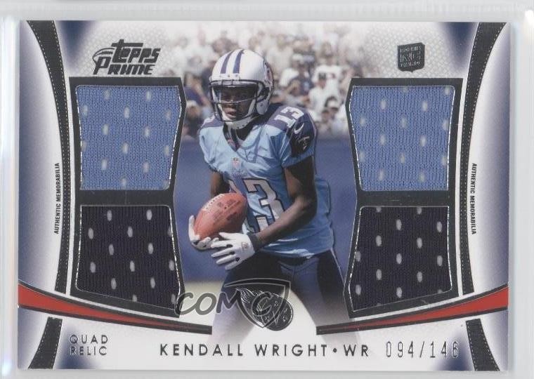 2012 Topps Prime Quad Relics 94/146 Kendall Wright #QR-KW Rookie RC 0j6