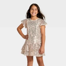 Girls' Short Sleeve Sequin Dress - Cat & Jack