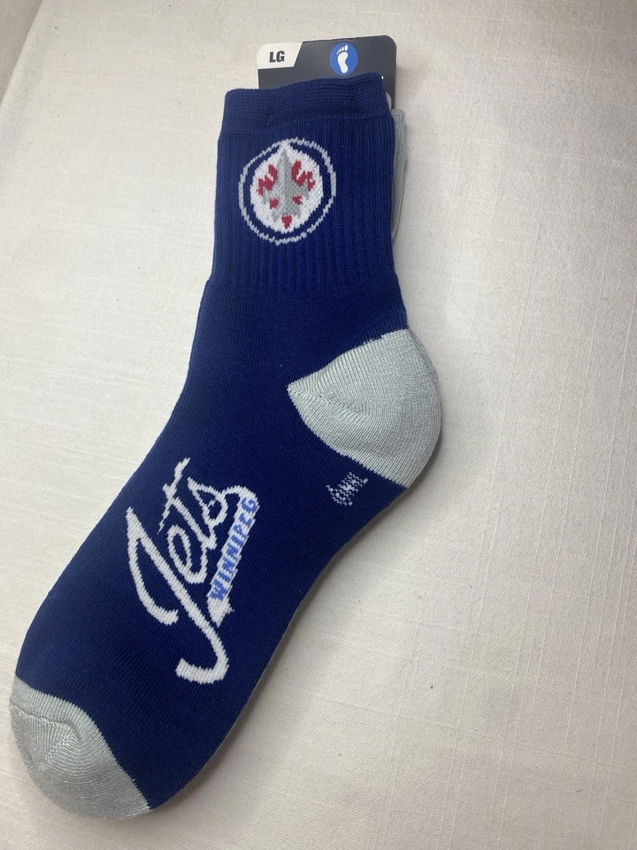 For Bare Feet 2pack Winnipeg Jets NHL Hockey 1/4 Length Socks Large Men’s 10-13 - Image 2 of 4