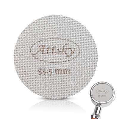 Attsky 53.5mm Espresso Puck Screen, Filter for 54mm 53.5mm, Silver 