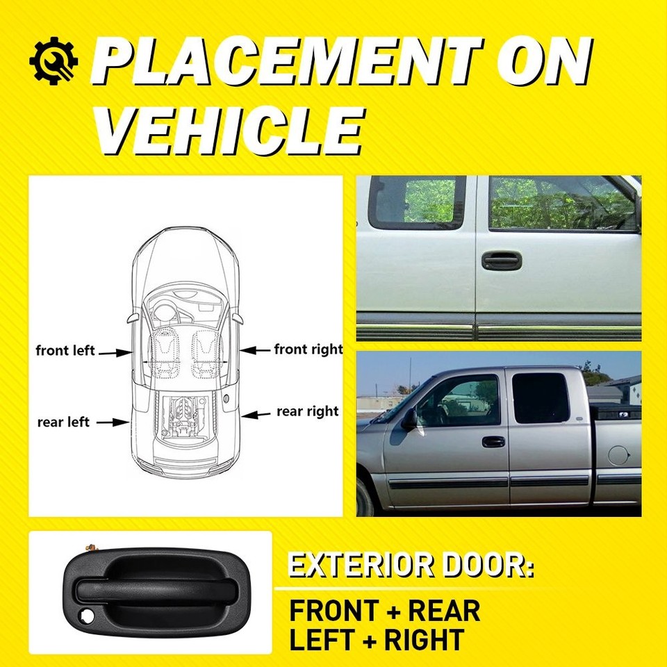 4X Outside Exterior Door Handle for GMC Sierra 1500 2500 1999-04 ...