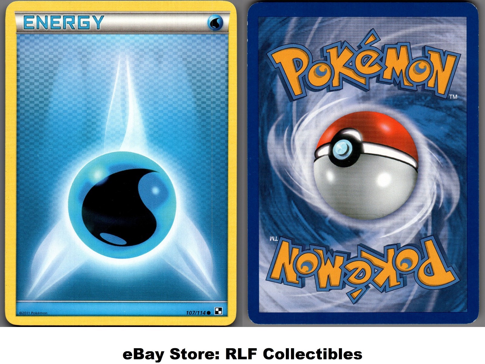2011 Pokemon, Black & White Base, #107/114 Water Energy, Common