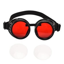 Steampunk Goggle Steampunk Glasses Vintage Goggles Changeable Colored Black
