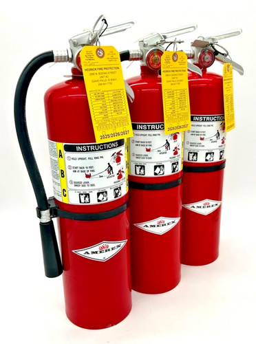 10LB ABC FIRE EXTINGUISHERS (Refurbished and Certified)  Set of 3