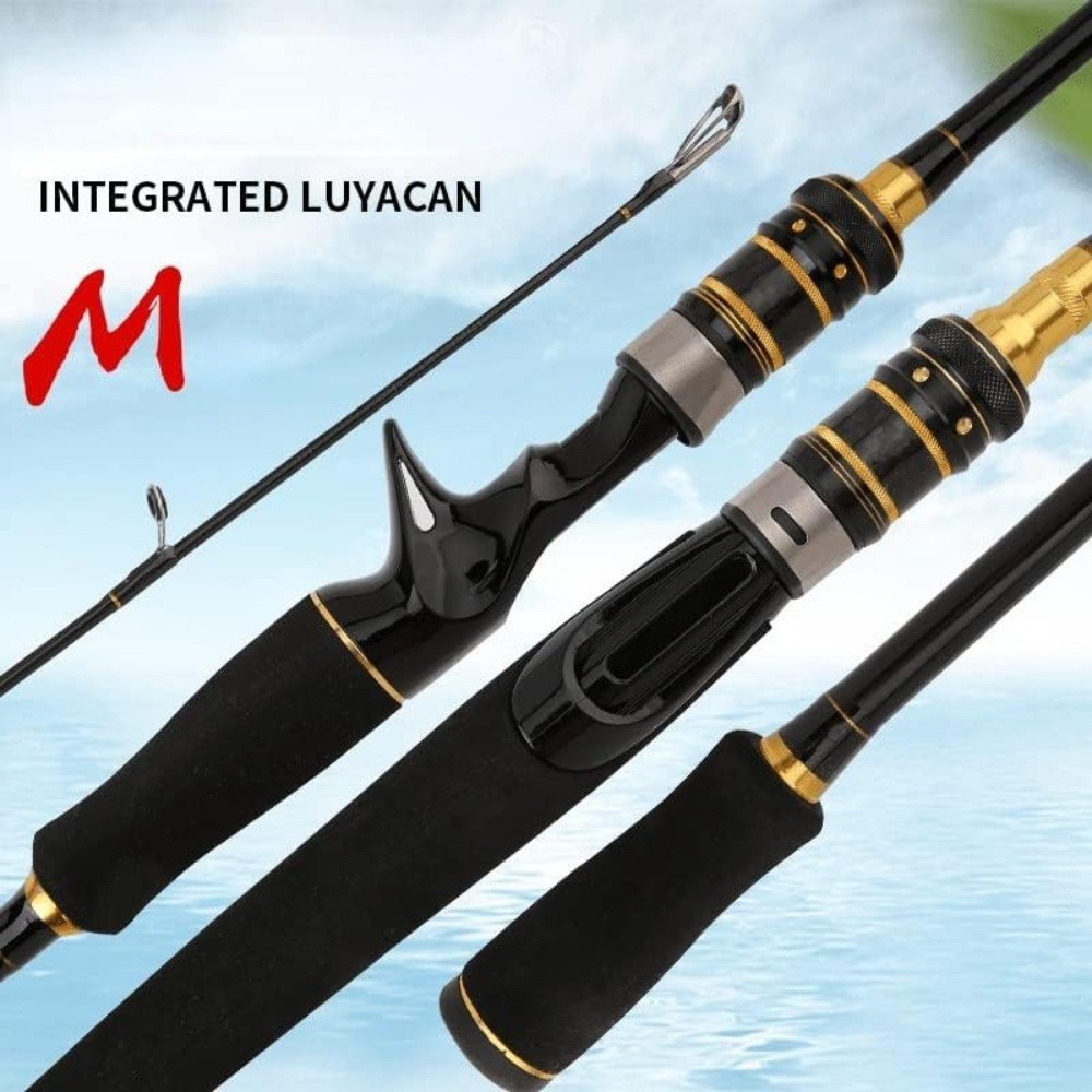 165cm/5.4ft Carbon Fiber Fishing Rod, Baitcasting Travel Rod for Lure Casting