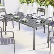 Garden Dining Table for 6 Person, 165 x 80 cm Rectangular Outdoor Dining Table