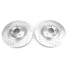 PowerStop Evolution Drilled Slotted Rotors Pair Front For Mercedes-Benz SL550