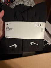 Nike Everyday Plus Cushion Men's Crew Socks, Size Large - Black/White