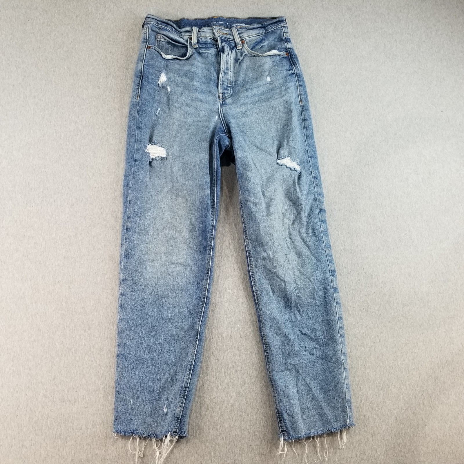 Old Navy Jeans Women's Sz 6 Extra HighRise SkyHi Straight Med Wash Normcore Nice