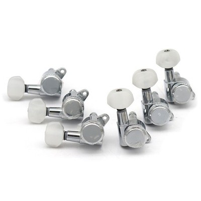 R6 inline JINHO JNP7 White Pearl Button Silver Guitar Locking Tuning Key Pegs
