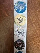Thank You Stickers1 I Inch Roll of 500 Self-Adhesive for Packaging Gifts US