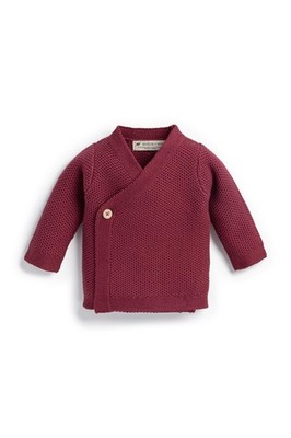 Lucky Baby Cardigan, Size Newborn, Plum Purple, 100% Organic Baby Clothes for...