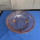 Vintage Jeanette Cherry Blossom Footed Pink Depression Glass Bowl - 10 3/8” Wide
