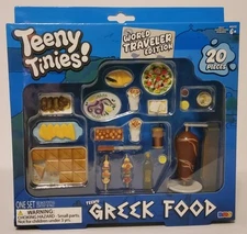 Teeny Tinies Mini Greek Food 20-Piece Play Set - 1:6 Scale Doll Food