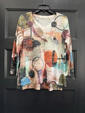 jess jane Small Abstract Design 3/4 Sleeve Blouse
