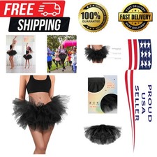 5-Layer Tulle Tutu for Women   Ideal Halloween Costume  Dance Skirt in Black