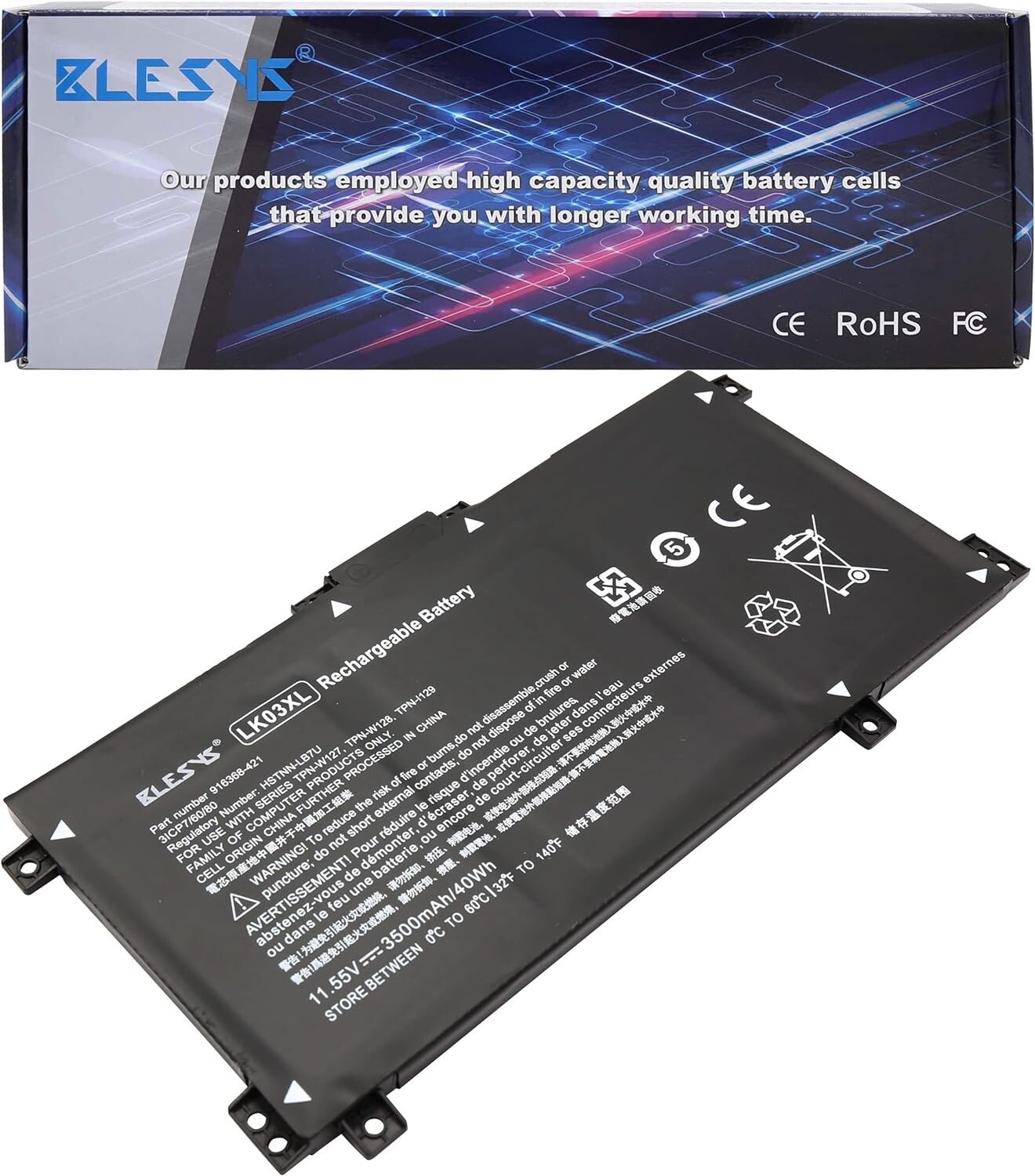 Batteria Ricambio LK03XL per HP Envy 17-BW 17-AE 17-CE | 11.55V 55.8Wh