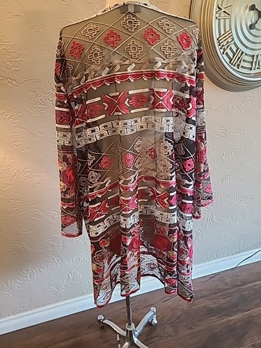 Catherine's 3X Tribal WOW Art to Wear Mesh Lace Embroidered Boho Cardigan New - Picture 5 of 8