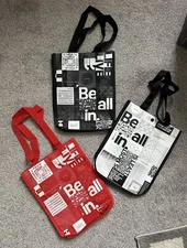 Lululemon Reusable Shopping Gift Bag Yoga Logo Small Tote Lot 3 White Red Black
