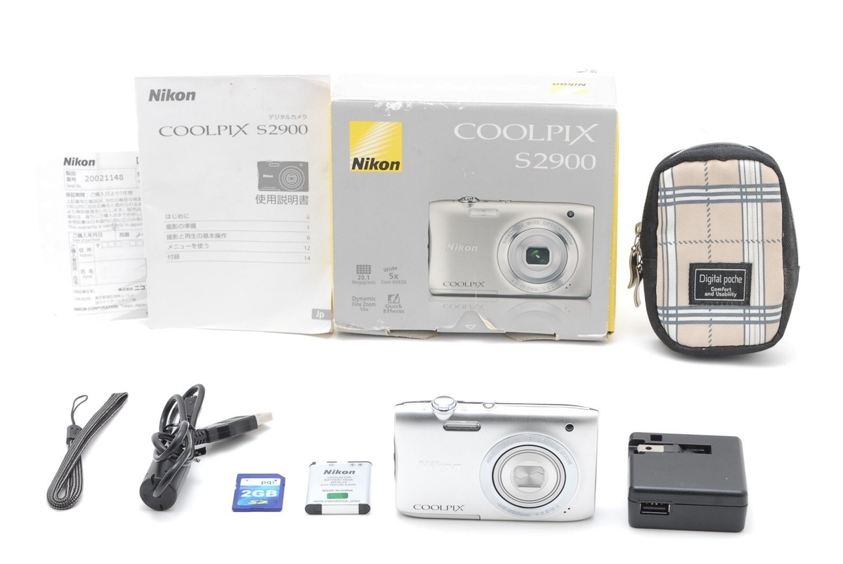 MINT in Box] Nikon Coolpix S2900 20.1MP silver Digital Camera 5x 