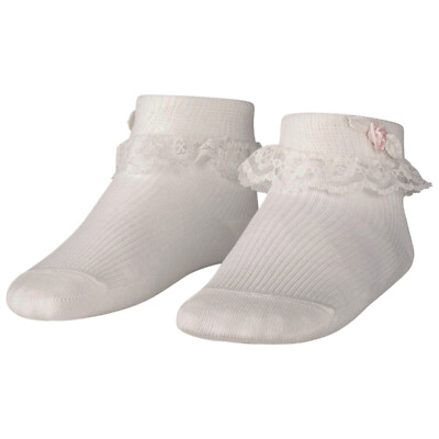 DRESHOW Baby Spitzensocken - Rutschfeste Rüschensöckchen Für Mädchen 0-3 Jahre