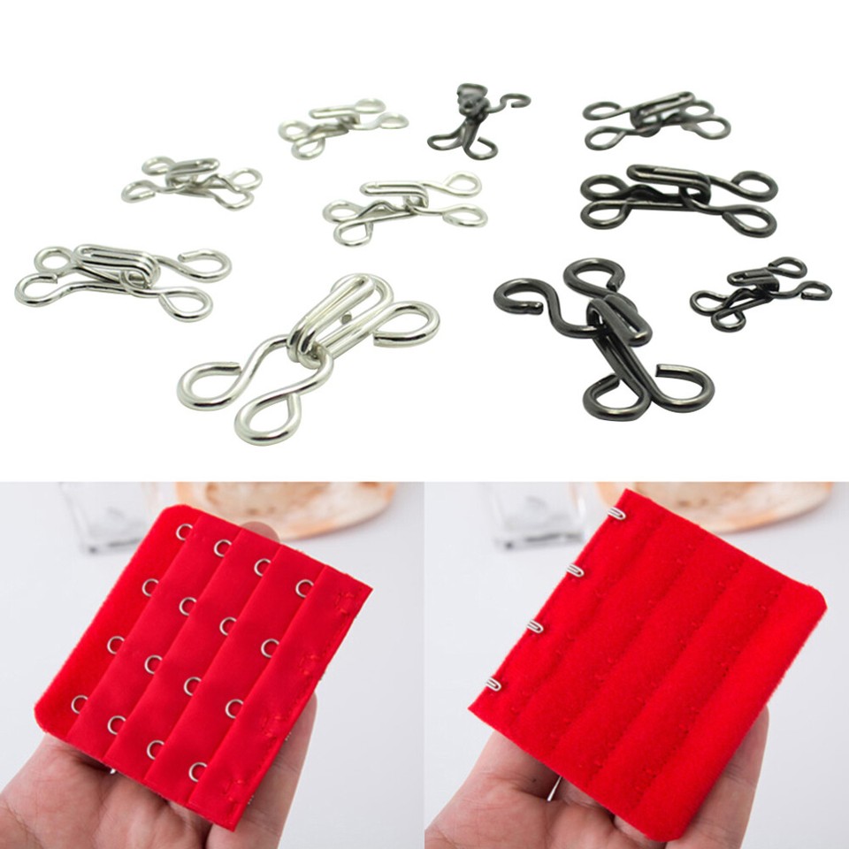 50 Pcs Eye Closure Replacement Bra Hooks and Eyes Large Covered Sewing