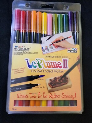 NEW Marvy Uchida LePlume II Double Ended Marker, MULTIPLE STYLES FREE SHIPPING