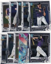 LOTE (19) BOWMAN CROMO RC COLORADO ROCKIES ZAC VEEN TERRIN VAVRA ROOKIE S6331