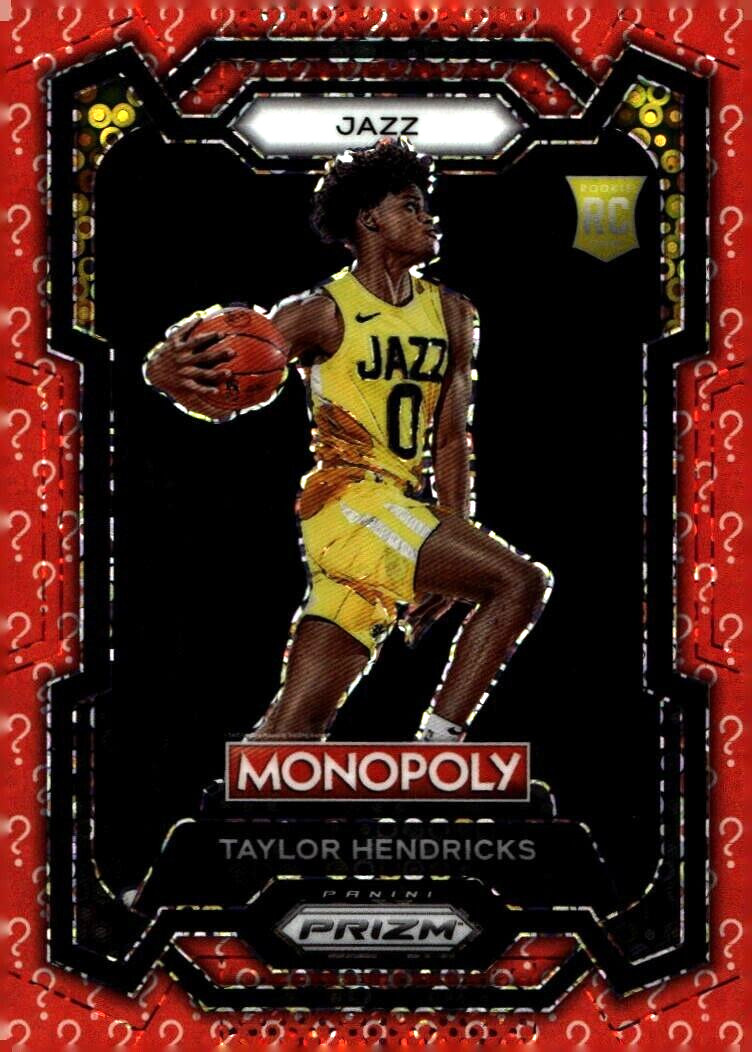 2023-24 Panini Prizm Monopoly #86 Taylor Hendricks Rookie Question Mark #/25