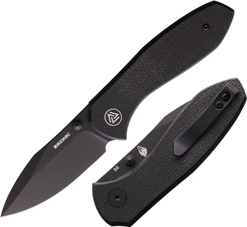 EIKONIC Kasador Liner Folding Knife 2.75" Coated D2 Tool Steel Blade G10 Handle