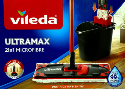 Vileda Bodenwischer-Set Ultramax 2in1 mit Mikrofaser Wischbezug