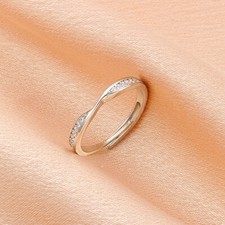 Women's  Simple Open Adjustable Rings Open Double Line Ring
