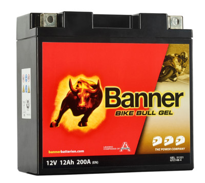 Banner Bike Bull GEL Motorradbatterie 51221 12Ah 12V GTZ14B GT14B-4 YT14B-4