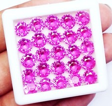 Round Shape Natural Pink Sapphire 6x6 mm 20 Pcs Certified Lot Loose Gemstone