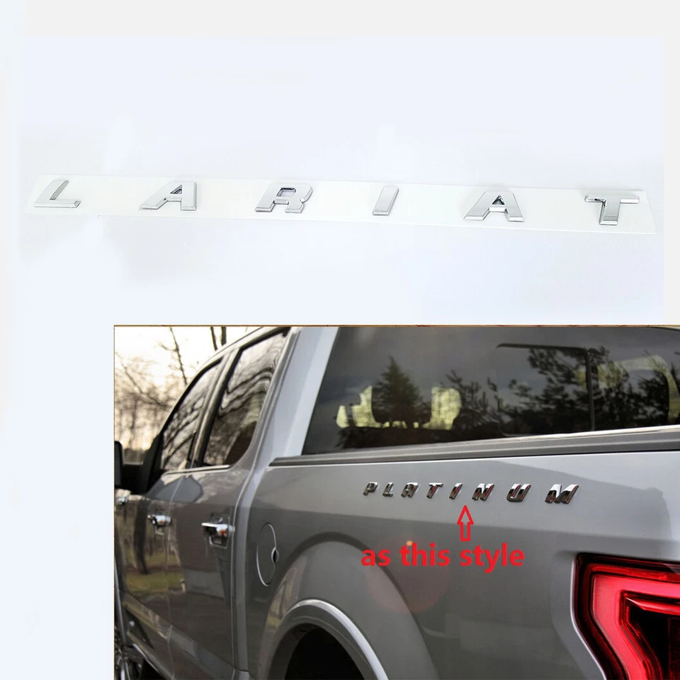 2pack OEM Lariat Emblem for Letters Badges F250 F350 lariat Chrome F150 - Image 3 of 4