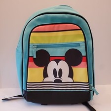 Disney Primark Classic Mickey Mouse Teal Blue Rainbow Multicolored Backpack