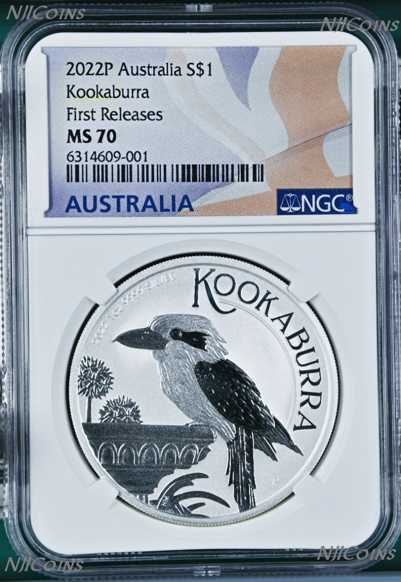 Australian Kookaburra NGC Grade MS 70 Silver Bullion Coins for