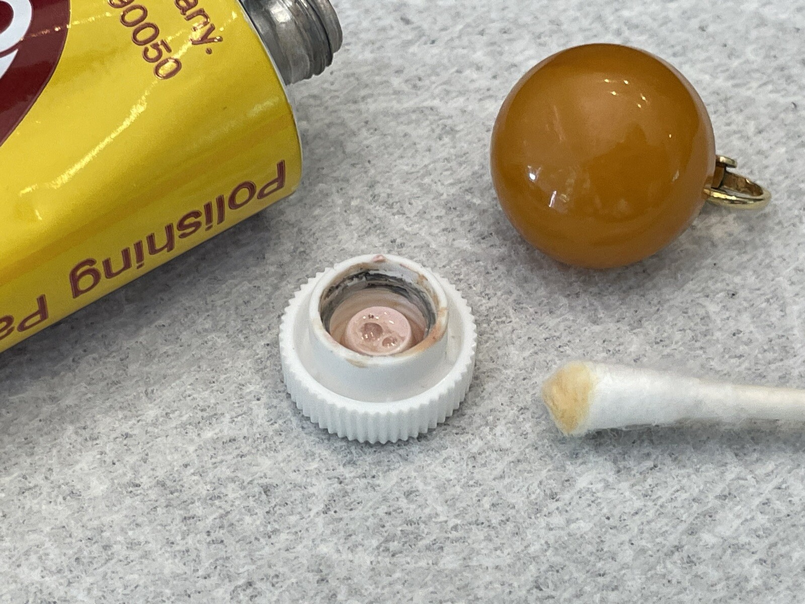 Bakelite Button Earrings Clip-on Butterscotch Ora… - image 5