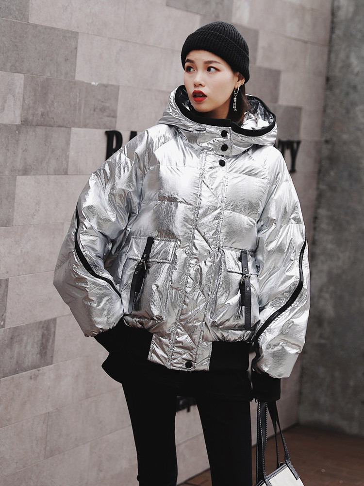 Plata de invierno para mujer con capucha de algodón acolchado Short Coats Parka Gruesa de moda D619 Plata de invierno para mujer con capucha de algodón acolchado Short Coats Parka Gruesa de moda D619 con 60% de descuento