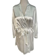 Bride White Robe Linea Donatella Size M/L Bride Blue Letters on Back