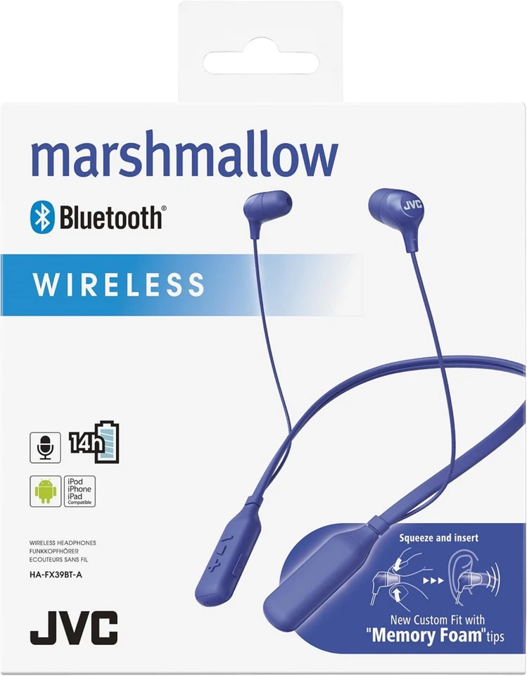 JVC HA-FX39BTA Marshmellow Bluetooth Neckband In-Ear Headphone Remote with mic - Image 4 of 4
