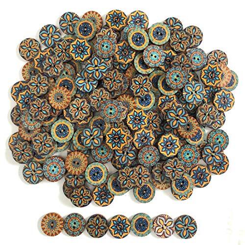 200Pcs Wooden Buttons for Crafts Bulk Wooden Craft 11 Bohemian Buttons 20 - 第 5/5 張圖片