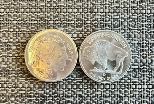 Buffalo Liberty Fine Silver Round Coin .999 One Troy Ounce Fine Silver
