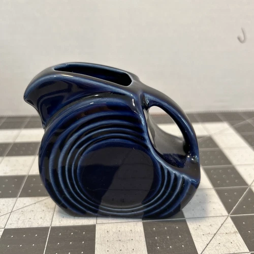Fiesta Mini Disc Disk  Pitcher Cobalt Blue Fiestaware Small Creamer Syrup