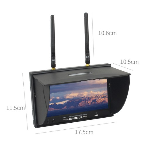 RC FPV Monitor DVR 5.8G 40CH 7”LCD Screen Monitor 800x480 Receiver for FPV Drone - Picture 4 of 14