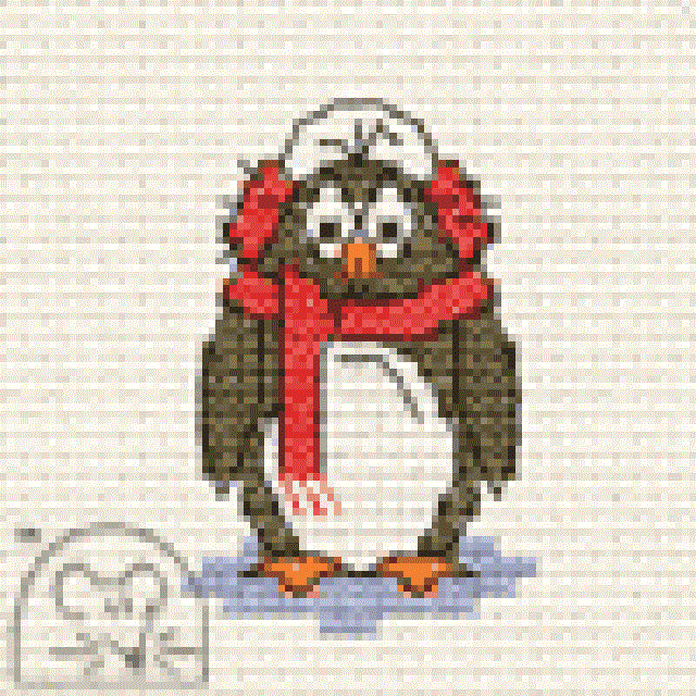 Mouseloft Stitchlets 'Cosy Penguin' Christmas Cross Stitch Kit + Card/Envelope