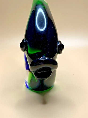 Murano Formia Vetri Di Murano Angel Fish Blue Green Art Glass Paperweight Italy - Picture 4 of 9