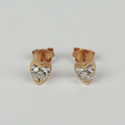 Stunning 14k Rose Gold, Carat Diamond Womens Stud Earrings