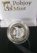 2021 QUEENS BEASTS THE WHITE GREYHOUND OF RICHMOND £ 2 POUND COIN SILVER PROOF 