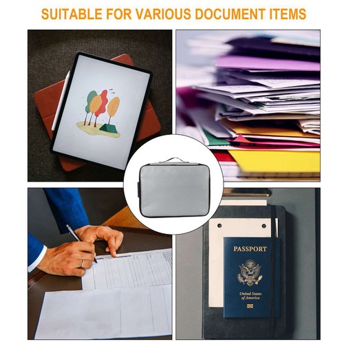 2000℉ Fire Proof money Bag Fireproof Document Pouch Waterproof Safe Cash US - Picture 4 of 12